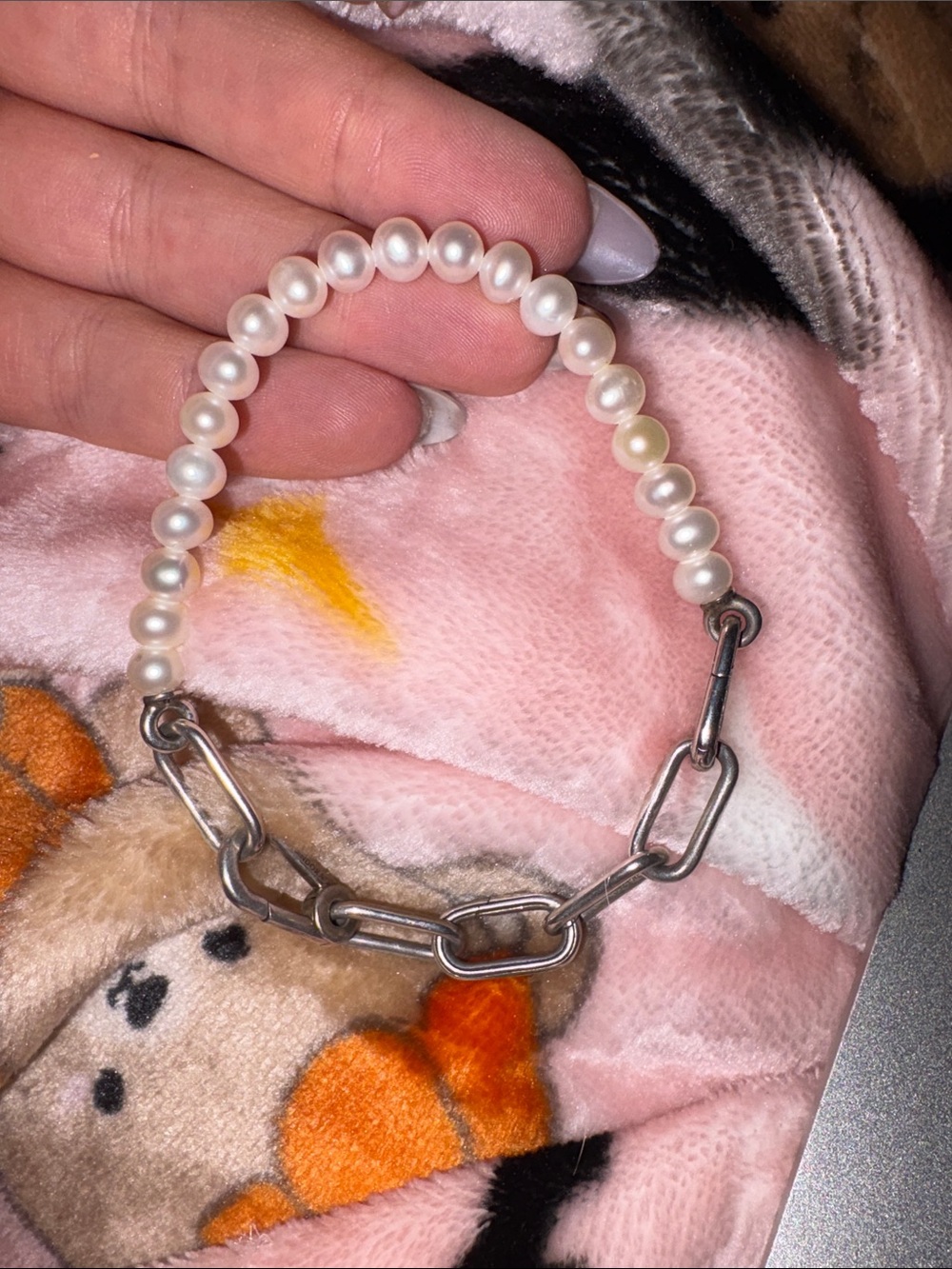 Pearl and Silver Pandora-Me Charm Bracelet